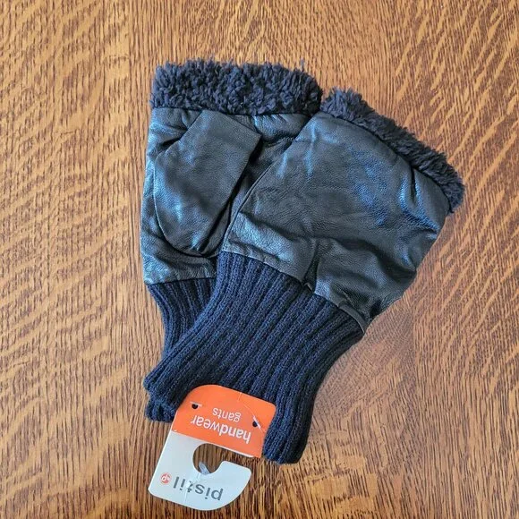 Pistil Bundle: Faux Fur Rave Trapper Hat and Faux Leather Fingerless Gloves - Picture 12 of 15